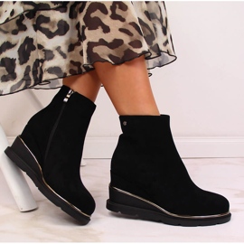 Schwarze warme Keilstiefel für Damen Filippo 1