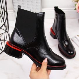 Schwarze Lackleder-Jodhpur-Stiefel für Damen Filippo 2