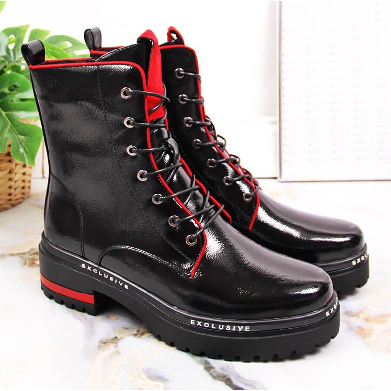 Damen schwarz lackierte und isolierte Filippo Arbeiter 2