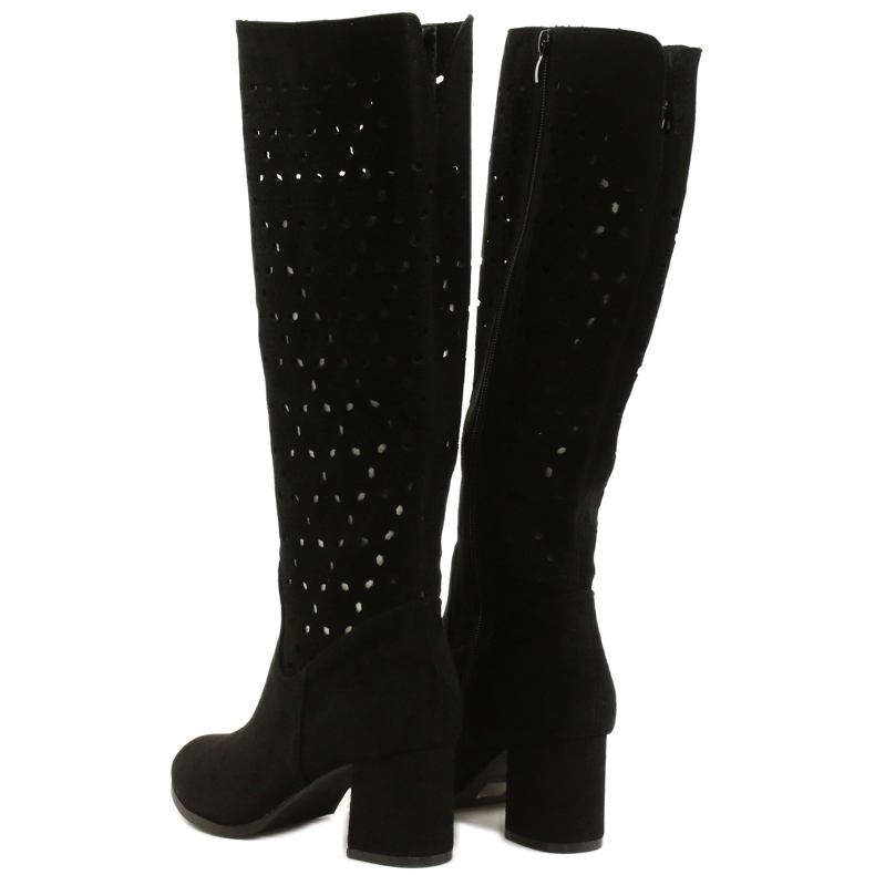 M.Daszyński Durchbrochene Stiefel auf einer Stange Schwarz SA156-10 3