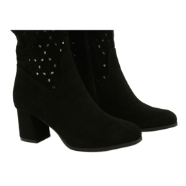 M.Daszyński Durchbrochene Stiefel auf einer Stange Schwarz SA156-10 4