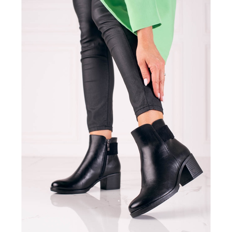 W. Potocki Schwarze klassische Damenstiefel von Potocki 1