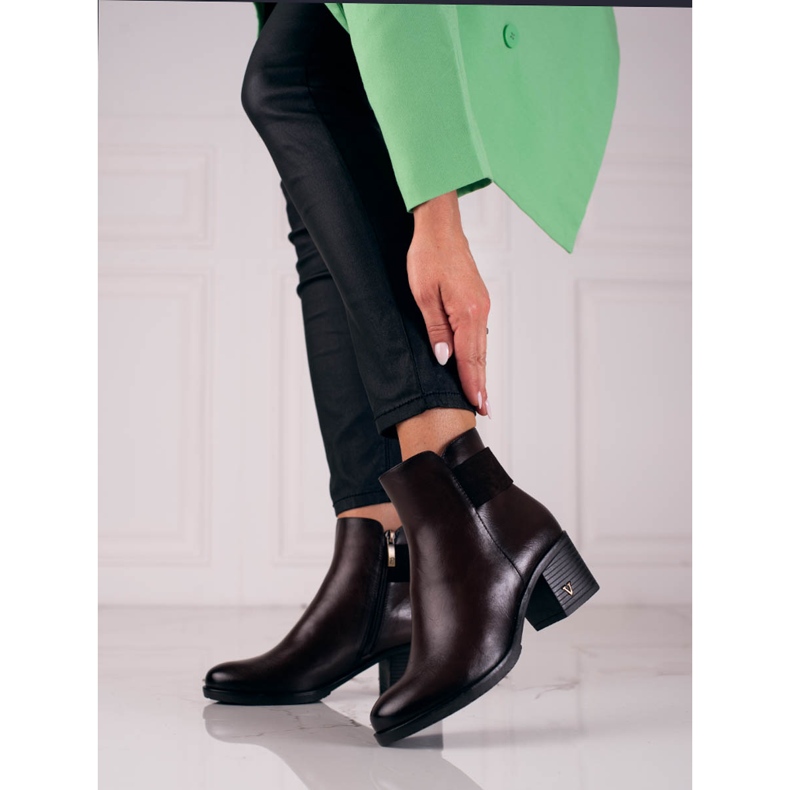 W. Potocki Klassische braune Damenstiefel von Potocki 1