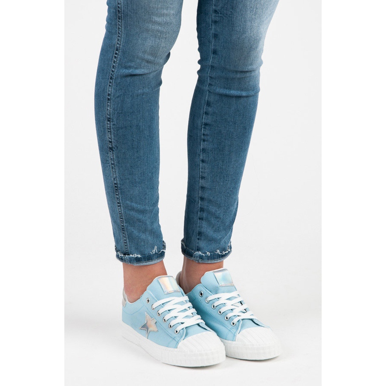 Turnschuhe mit Hologramm blau 1