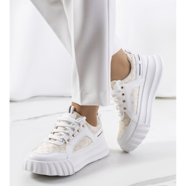 Beige Heleno-Turnschuhe weiß 1