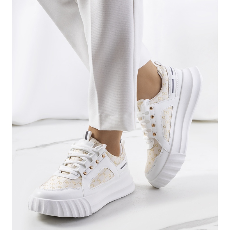 Beige Heleno-Turnschuhe weiß 1