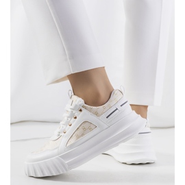 Beige Heleno-Turnschuhe weiß 2