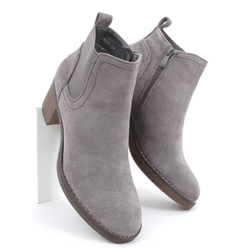 Stiefel mit weitem Absatz Fill Grey grau 2