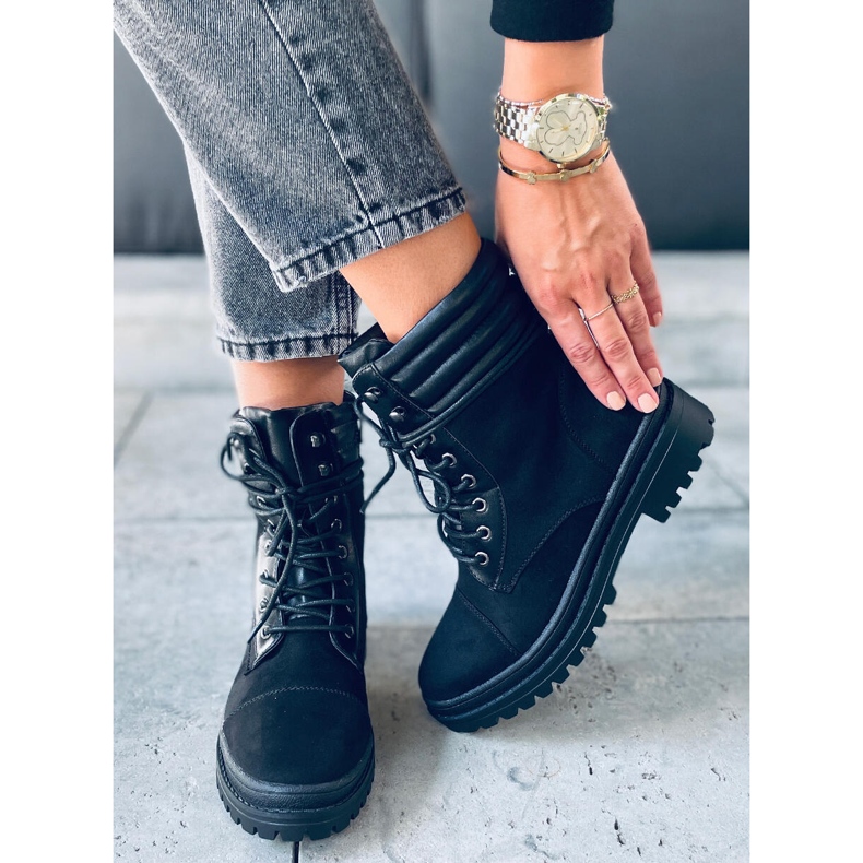 Gaba Schwarze Arbeitsstiefel für Damen 1