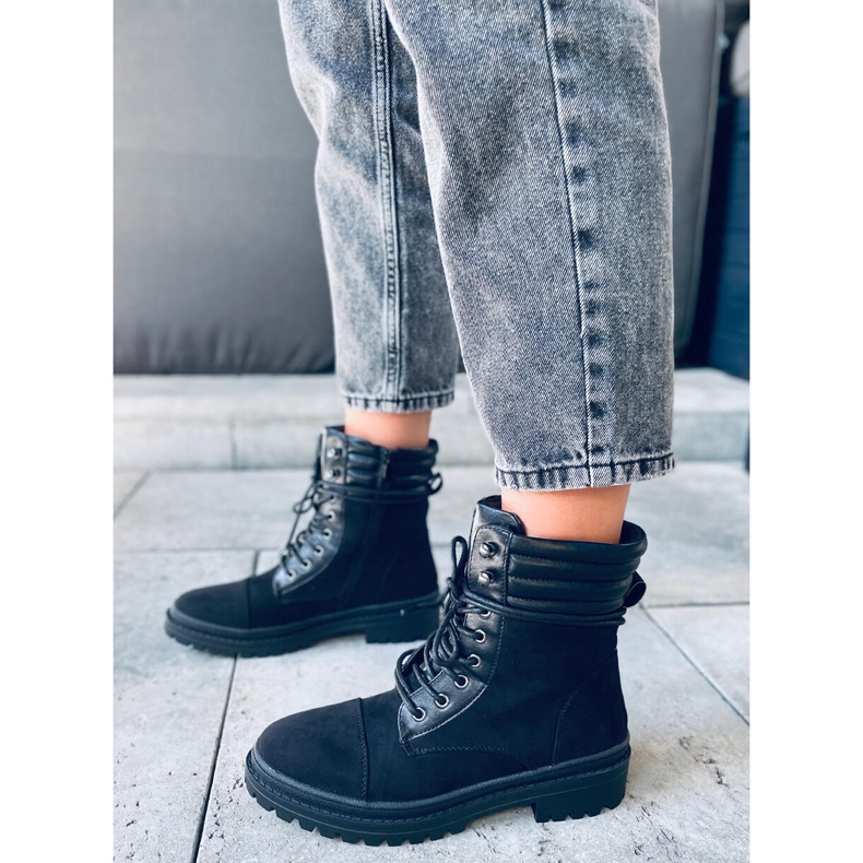 Gaba Schwarze Arbeitsstiefel für Damen 2