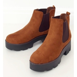 Chelsea Boots auf hoher Samanti Camel Sohle braun 1