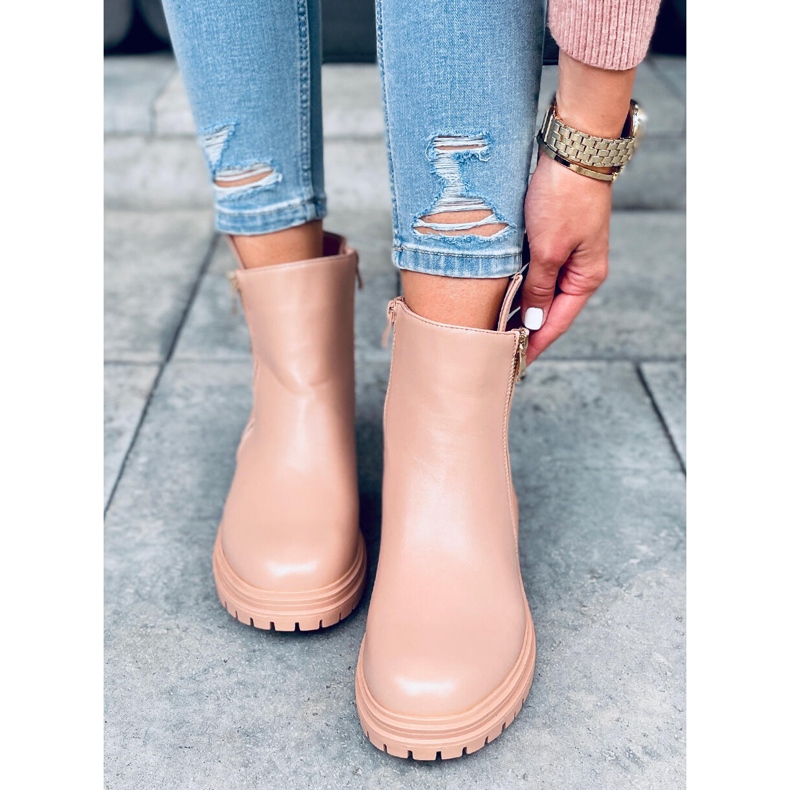 Janine flache Damenstiefel beige 2