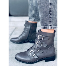 Stiefel mit Schnallen Punto Grey grau 1