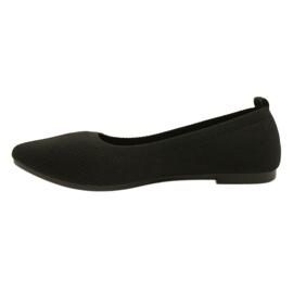 Evento Bequeme schwarze gestrickte Ballerinas 21BL02-4030 Schwarz 2