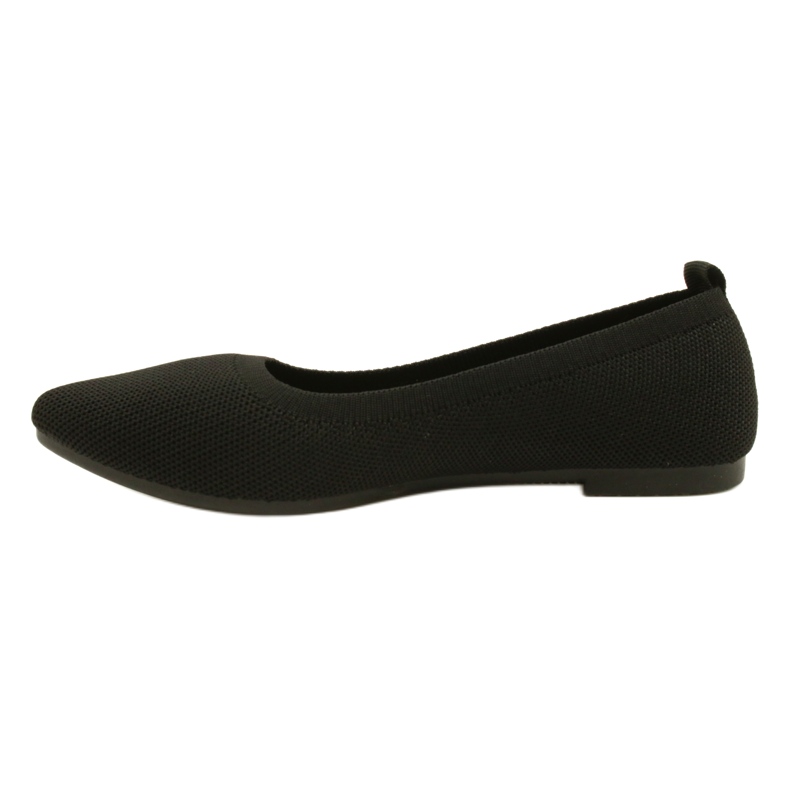 Evento Bequeme schwarze gestrickte Ballerinas 21BL02-4030 Schwarz 2