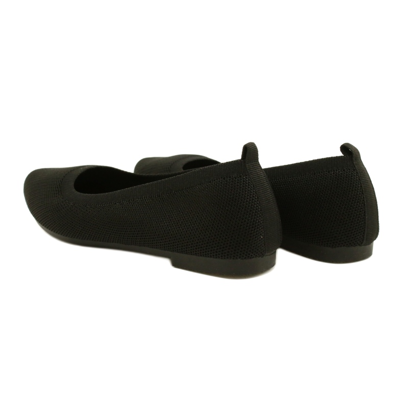 Evento Bequeme schwarze gestrickte Ballerinas 21BL02-4030 Schwarz 6