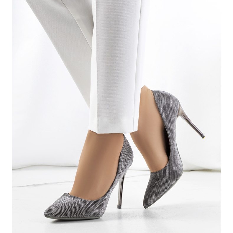 BM Silberglänzende Mckee-Heels silber- 1