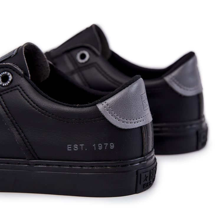 Leder Herren Sneakers Big Star JJ174108 Schwarz 4