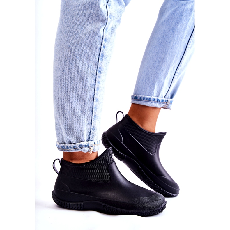 Schwarze niedrige Gummistiefel für Damen Eldora 4