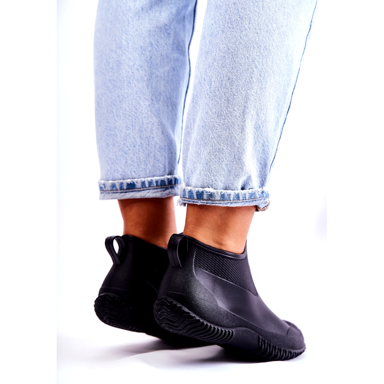 Schwarze niedrige Gummistiefel für Damen Eldora 3