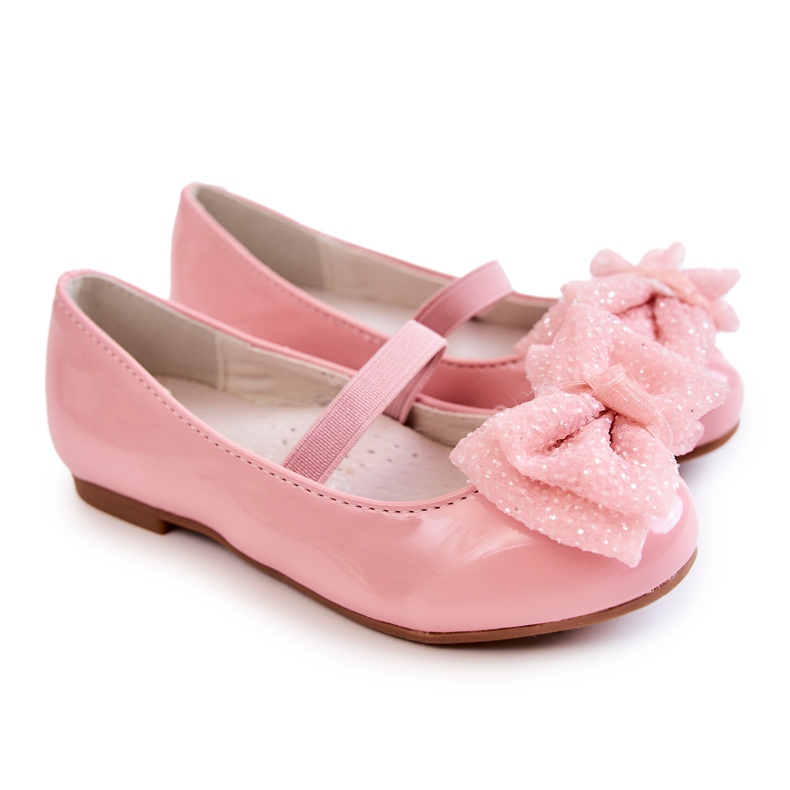 S.Barski Lackierte Kinderballerinas mit Schleife Pink Zolly rosa 5