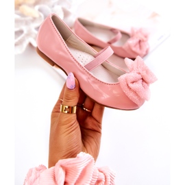 S.Barski Lackierte Kinderballerinas mit Schleife Pink Zolly rosa 1
