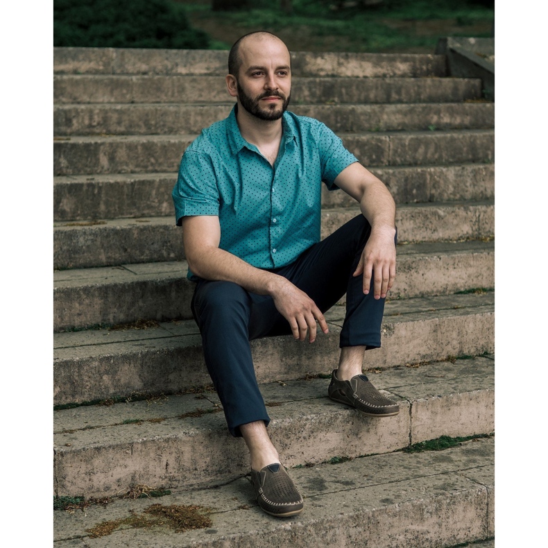 Olivier Herrenschuhe Mokassin 906 für den Sommer braun grau 5