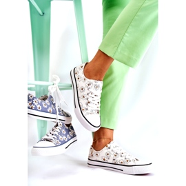PS1 Niedrige Turnschuhe der Frauen mit weißen Janey-Blumen 3