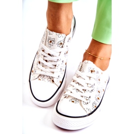 PS1 Niedrige Turnschuhe der Frauen mit weißen Janey-Blumen 7