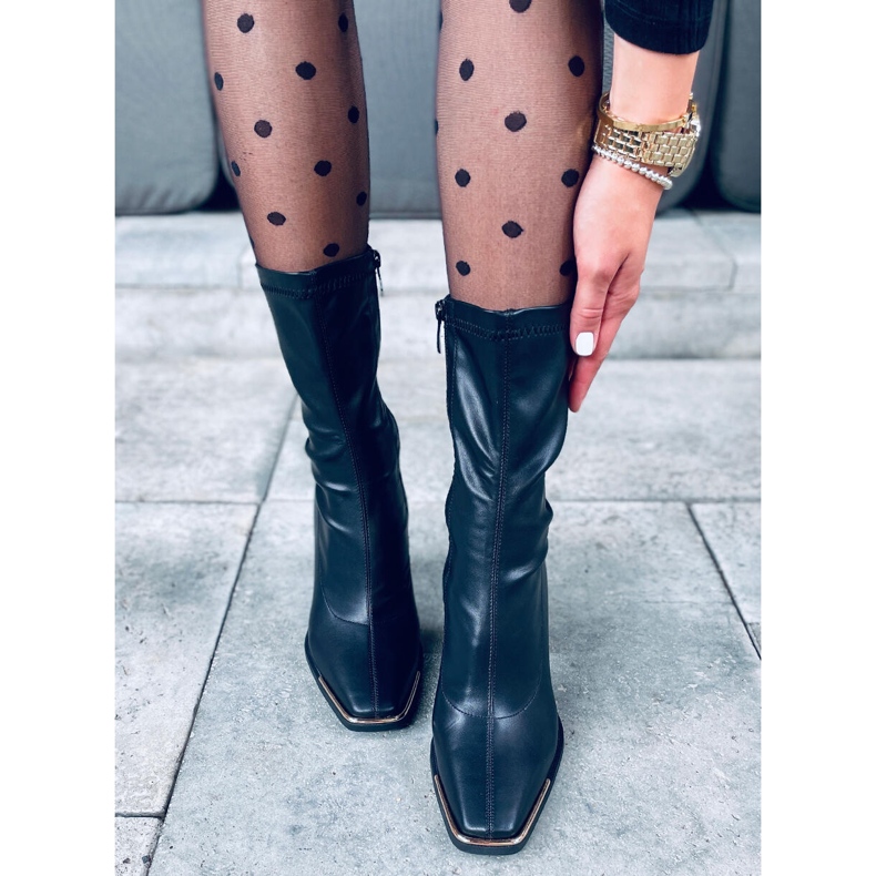 Luna Schwarze Stiefel mit hohen Absätzen 2