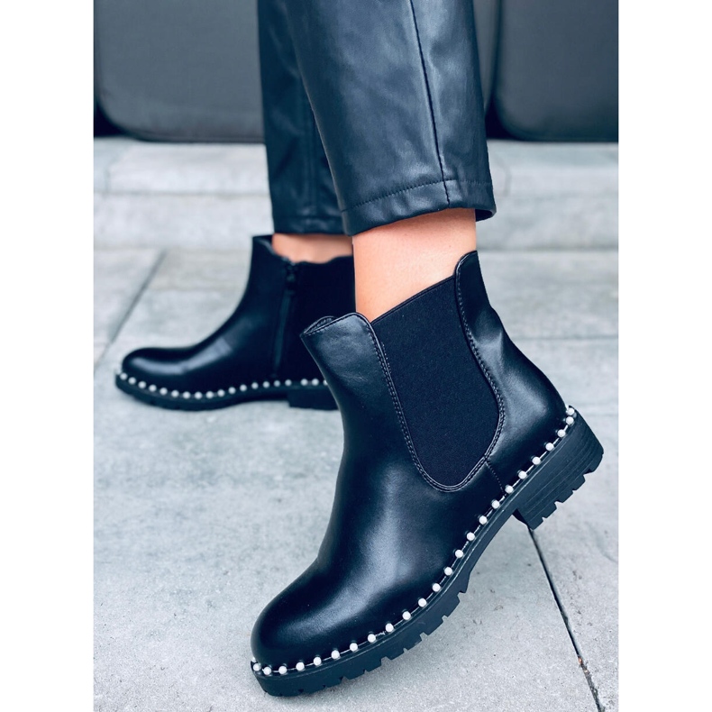 Chelsea Boots mit Perlen Maxim Black schwarz 2