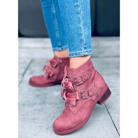 Schnürstiefel mit Lara Pink Schleifen rosa 1