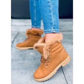 Holzstiefel für Damen Well Camel braun 1