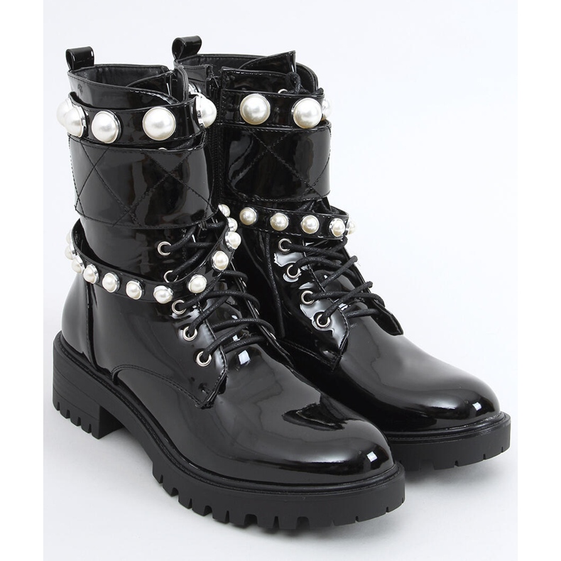 Lackierte Taschen mit Beni Black Perlen schwarz 2