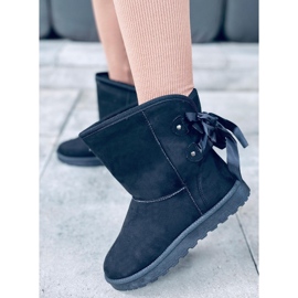Schneestiefel von Emusy mit Schleifen in Stella Black schwarz 1