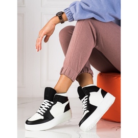 High-Top-Damensneaker Shelovet in Schwarz und Weiß 1