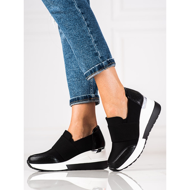 Bequeme schwarze Shelovet Damen-Sneakers 1