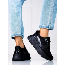 W. Potocki Schwarze Potocki-Damenturnschuhe auf der Plattform 1