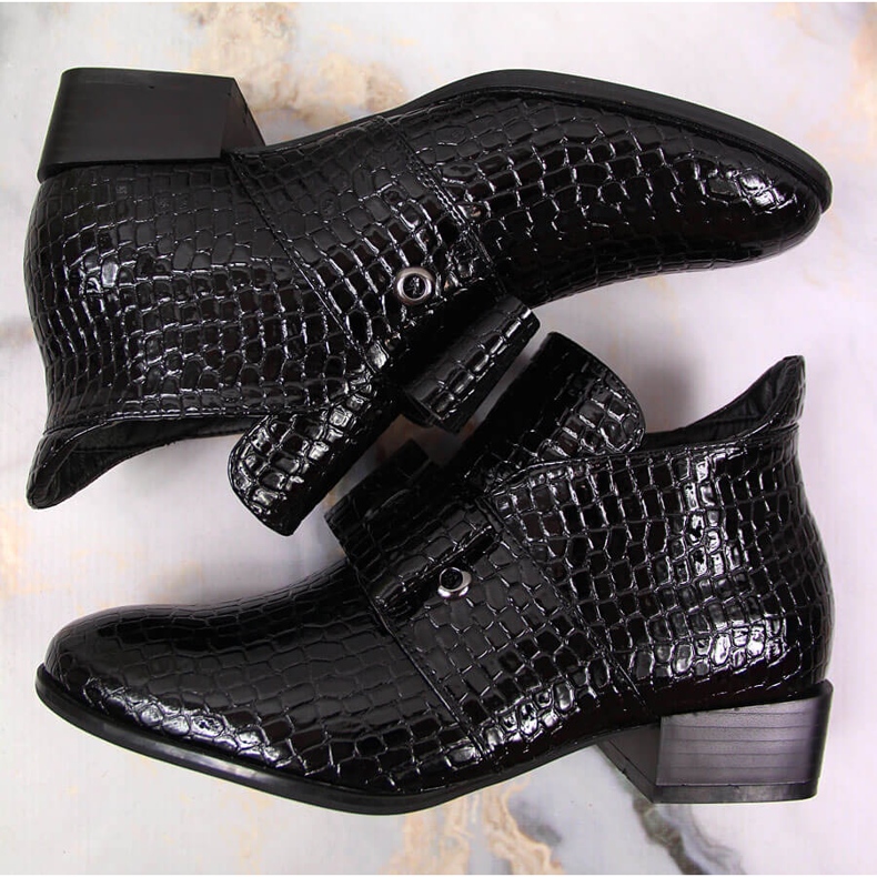 Damenstiefel Jodhpurstiefelette mit schwarz lackierter Potocki-Schleife 1