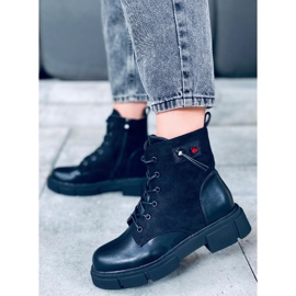 Provo Schwarze Stiefel mit dicker Sohle 2