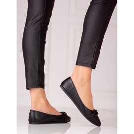 W. Potocki Schwarze, spitze Ballerinas für Damen mit Potocki-Kette 1