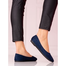 W. Potocki Marineblaue Potocki-Ballerinas für Damen aus ökologischem Wildleder 1