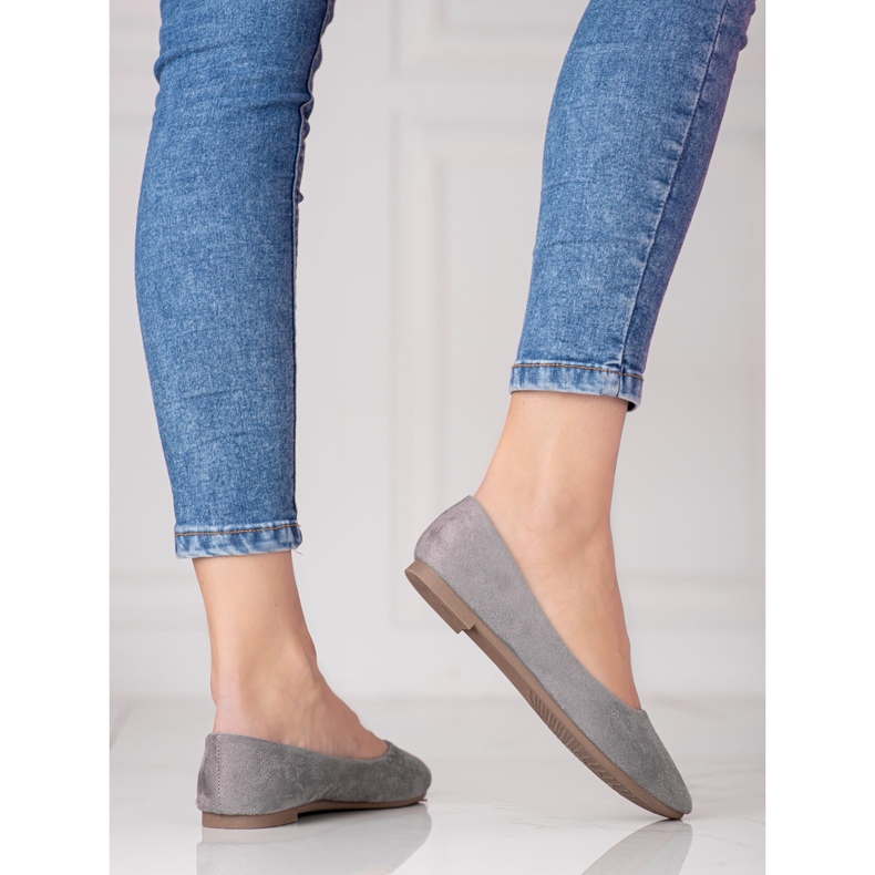 W. Potocki Graue Potocki-Ballerinas für Damen aus ökologischem Wildleder 1