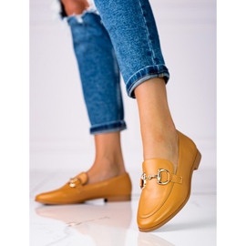 Elegante braune Shelovet-Slipper für Damen mit niedrigem Absatz 1