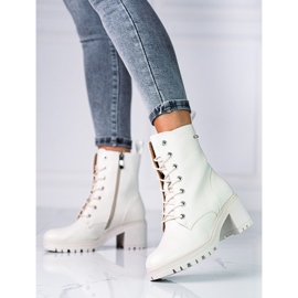 Beigefarbene Vinceza-Schnürtaschen für Damen auf niedrigem Pfosten braun 1