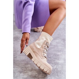 PS1 Hope Beige Wildleder Slip-On Socken Stiefel 1