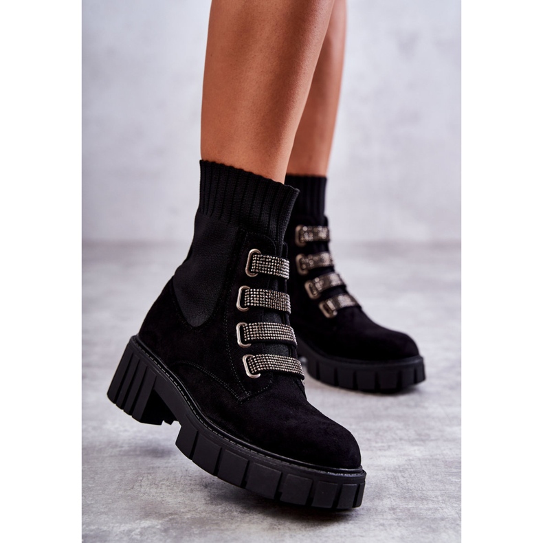 Hope Slip-On-Sockenstiefel aus schwarzem Wildleder 1