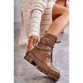 PG1 Modischer Arbeiterstiefel mit brauner Solesso-Kette 1