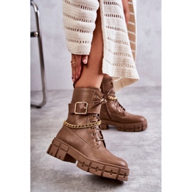 PG1 Modischer Arbeiterstiefel mit brauner Solesso-Kette 2