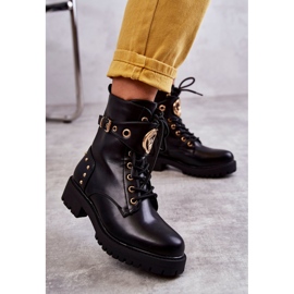 PG1 Damenstiefel aus Leder mit Nieten Schwarz Leticia 1